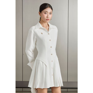 Vestido de Mujer al por Mayor, Estilo Casual y de Oficina, KV58, Lavable, Cuello Camisero, Mini, Nuevo, Vietnam IRIS, Vestido Camisero a Rayas para Mujer - Product Image 3