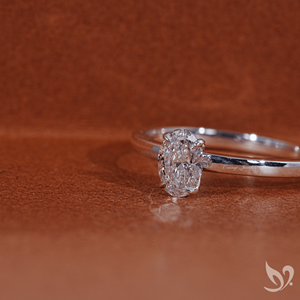 Anillo Solitario con Diamante Cultivado en Laboratorio de Corte Ovalado de 0.50 CT en Oro Sólido de 18K |   Joyería de Compromiso con Certificado IGI, Regalo de Aniversario - Product Image 5