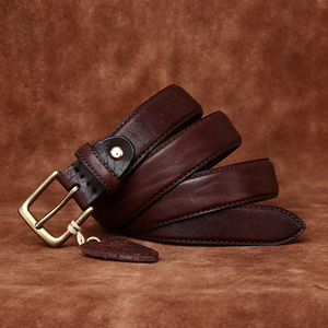 PRIMEFIELD ENTERPRISES Cinturón Casual de Cuero Genuino, Color Sólido, Hebilla de Metal Rectangular, Resistente y Duradero 0200 - Product Image 6