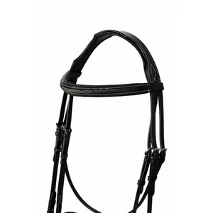 Bridon de saut Annabelle en cuir véritable rembourré avec surpiqûres fantaisie, anatomique et surélevé, pour concours anglais, fournisseur en gros d'équipements équestres - Product Image 3
