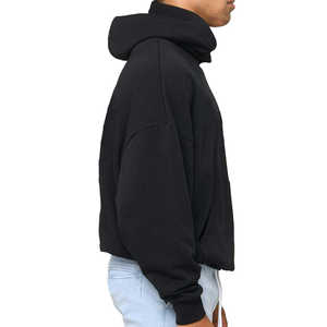 Sudadera con Capucha Retro Estilo Urbano, Negra, para Invierno, ODM, con Estampado Gráfico, para Hombre y Mujer, Informal, de Poliéster/Algodón - Product Image 3