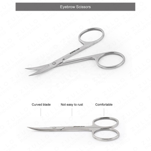 Ciseaux professionnels en acier inoxydable argenté à lame droite et pointe affûtée pour sourcils et ongles – Outil de beauté – Vente en gros - Product Image 6