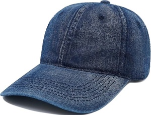 Gorra de Béisbol de Mezclilla, 6 Paneles, Ajustable, Unisex, Estilo Casual, Color Sólido, Algodón Lavado, Talla Adulto 58-60CM - Product Image 6