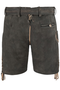 Pantalones Cortos Tradicionales Bávaros para Hombre, Lederhosen Negros Bordados, Cintura Media, Transpirables, Ecológicos, para Oktoberfest - Product Image 2