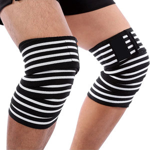 Wholesale Factory OEM Powerlifting <b>Knee</b> Wraps Sport Protection High Elastic Heavy Duty Custom Logo for Weightlifting Cross - Product Image 3