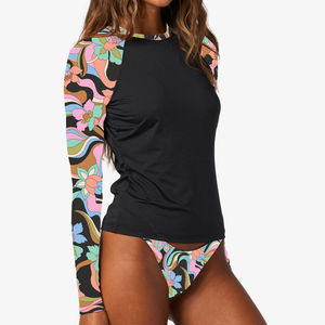 Women's Custom Heat-Transfer Printed Eco-Friendly Quick Dry Premium Slim Fit Rash Guard Surf Swim Top - Product Image 2