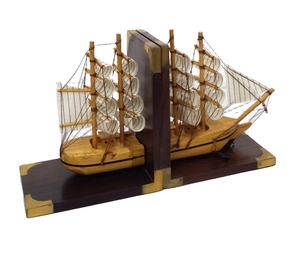 Serre-livre en bois nautique personnalisé, bibliothèque de bureau, Vintage, nettoyeur à voile, porte-livres, article cadeau - Product Image 1