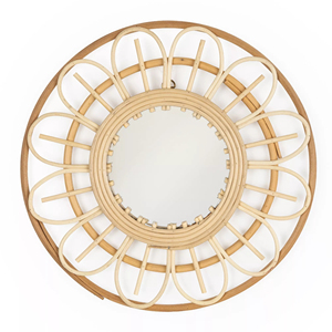 Large rattan <b>mirror</b> vintage inspired eco friendly cane <b>framed</b> <b>mirrors</b> for decorating home space - Product Image 5