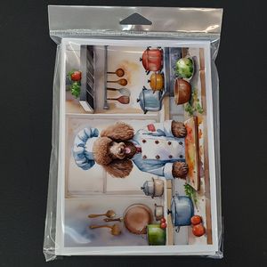 Lunatique A7 Taille 5x7 Chocolat Caniche le Chef Cartes Vierge Paquet de 8 avec Enveloppes Cartes de Voeux - Product Image 3