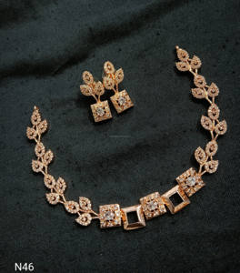 Ensemble de bijoux de mariée en diamant américain classique Collier et boucles d'oreilles en deux pièces pour mariage Style classique à la mode - Product Image 2