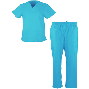High Quality 4-Way Stretch Spandex Medical <b>Scrubs</b> <b>Set</b> V-Neck Nurse Hospital Uniform for Women & Men Moisture-Wicking Fabric - Product Image 4
