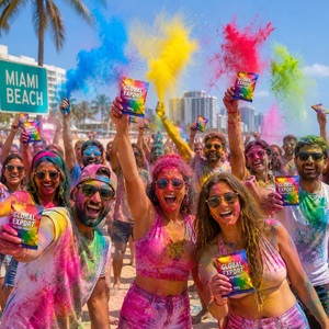 Festival Color Powder Set 8 Colors x 100g Each Pink <b>Red</b> Orange Yellow Green Teal Blue Purple for Holi Fun Runs Color Toss - Product Image 2