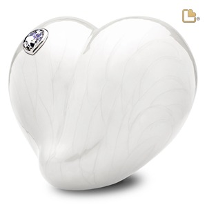 White Heart Shaped Pet Cremation <b>Urn</b> with Gold Paw Prints Decorative <b>Small</b> Keepsake Heart Funeral <b>Urn</b> <b>For</b> <b>Human</b> <b>Ashes</b> - Product Image 4