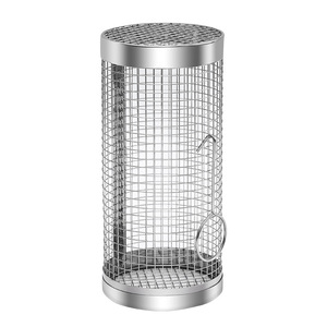 Stainless Steel Grill Cage Rolling Grill Mesh Tube Thickened Outdoor Camping Portable Tool Vegetable Grill Cage Stall - Product Image 1