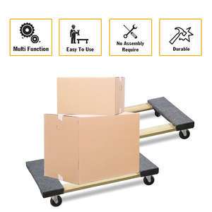 Chariots élévateurs à plateforme, haute capacité, légers, en polypropylène, se déplacent en toute direction, capacité de 660 lb, chariot à roulettes pour le transport du bois - Product Image 5