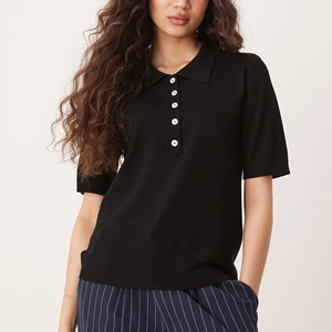 Camiseta unisex de algodón transpirable de calidad a precio económico para mujer, con logo personalizado y camiseta polo a bajo precio para mujer - Product Image 4