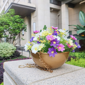 Pot de fleurs suspendu en métal doré de luxe moderne, style nordique, pour mur ou plafond, décoration intérieure pour maison, hôtel, mariage, vente en gros - Product Image 4