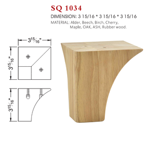 Flared Tapered Solid Wood Furniture Legs <b>Sofa</b> Cabinet Feet Replacement Unique Shape Durable Hardwood - Product Image 4