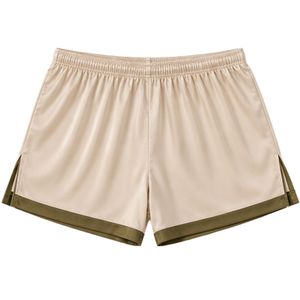Ensemble pyjama en satin beige champagne pour femme, haut à manches courtes et short, vêtements de nuit doux, vêtements de détente, fabrication sur mesure OEM ODM - Product Image 5