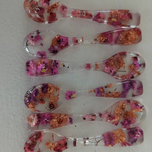 ช้อนเรซิ่นทนทาน ชุดอาหารทันสมัยสำหรับรับประทานอาหารและจัดเลี้ยง พกพาสะดวก ช้อนเรซิ่นทำมือ - Product Image 1