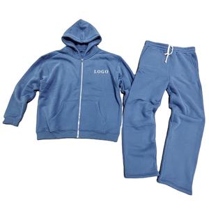 ชุดวอร์มสีขาวแบบวินเทจผ้าหนาปักลายโลโก้กางเกงขาสั้นออกแบบได้ตามที่ต้องการ - Product Image 1