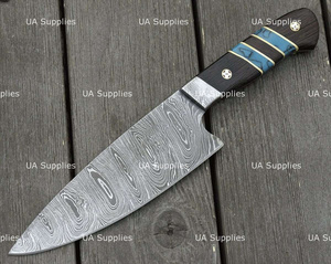 Couteau de Chef en Acier Damas de Haute Qualité, Lame Tranchante comme une Rasoir de 7 Pouces, Manche en Bois Wengé et Résine, Personnalisable OEM/ODM - Vente Chaude - Product Image 2