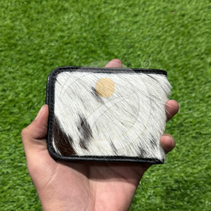 Top Quality Cowhide Leather <b>Wallet</b> Mens <b>Compact</b> Leather Card Holder Handmade Rich Organic Hair Pattern - Product Image 6