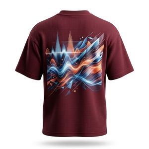 เสื้อยืดคอกลมแขนสั้นพิมพ์ลายผ้าถัก 100% ผ้าฝ้ายสำหรับผู้ชาย สกรีนโลโก้ด้านหน้า ป้องกันการหดตัว แห้งเร็ว ทรงปกติ น้ำหนัก 320 กรัม สไตล์ลำลอง - Product Image 2