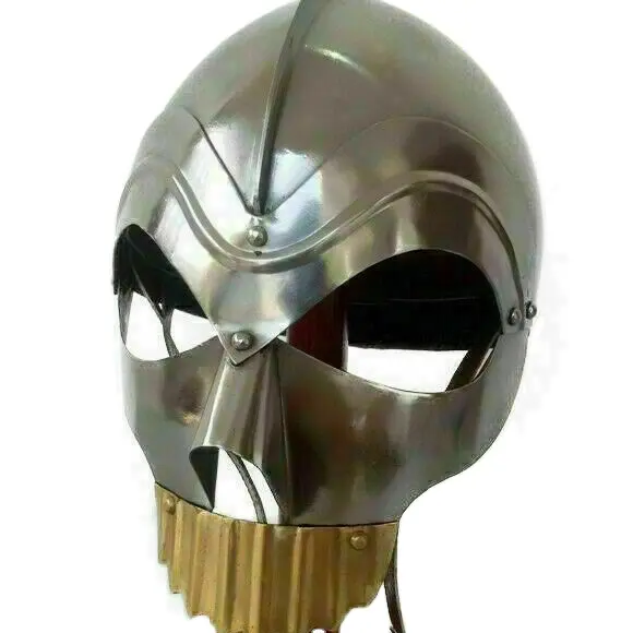 Medieval mask Halloween warrior armor helmet with free wooden stand