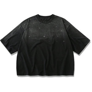 T-shirt oversize délavé à l'acide pour hommes et femmes, streetwear personnalisé en coton pour impression de logo – Collection Global Market - Product Image 1