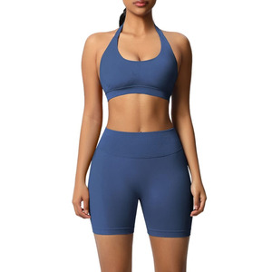 Ensemble de sport et yoga respirant personnalisé pour femme : short taille haute et débardeur d'entraînement 2 pièces - Product Image 6