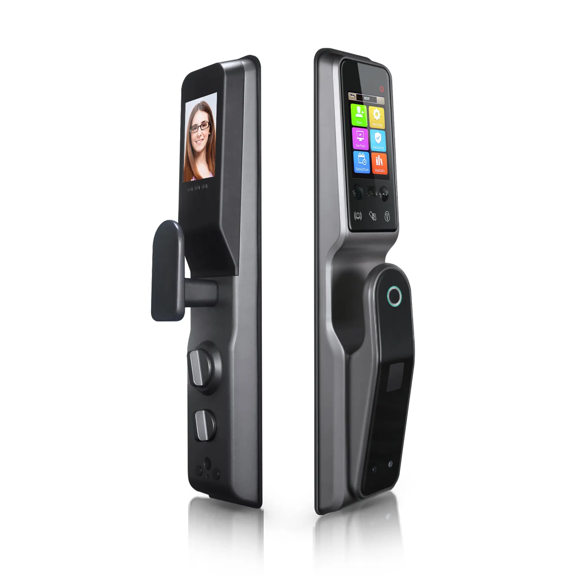 工場直販Tuya SmartAPP自動顔認識指紋WiFiドアロックとキャッツアイカメラPST-AF90P