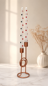 Candelabro Moderno de Metal con Doble Cono, Elegante Portavelas Decorativo de Hierro para Mesa de Comedor, Bodas, Hogar y Sala de Estar - Product Image 2