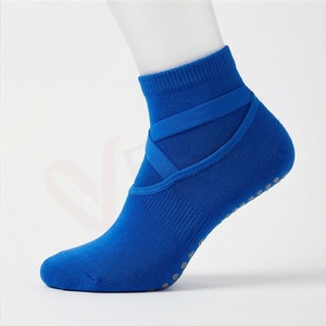 Chaussettes bleues à la cheville avec sangle croisée antidérapante pour hommes, usage sportif, chaussettes tricotées d'été - Product Image 3