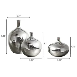 Modern Coastal Iron Eco-Friendly Tabletop <b>Vases</b> <b>Set</b> Handmade Decorative Metal <b>Vases</b> for Home Interior Design - Product Image 2