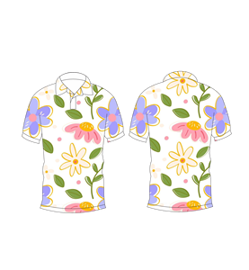 เสื้อโปโลผู้ชายสีขาวลายการ์ตูนลายดอกไม้ลำลองแขนสั้นแฟชั่นฤดูร้อน - Product Image 3