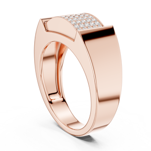 Anillo de Sello de Lujo para Hombre con Moissanita Pavé y Engaste Seguro de Piedras, Joyería Fina de Diseño Personalizado, Anillo de Declaración para Él - Product Image 2