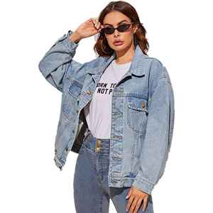 เสื้อแจ็คเก็ตยีนส์ผู้หญิงทรงโอเวอร์ไซส์ สไตล์แฟชั่นสุดฮิต ขายส่งสำหรับฤดูใบไม้ผลิและฤดูร้อน ทรงหลวม - Product Image 5