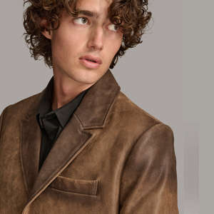 แจ็คเก็ตบอมเบอร์หนังแกะคุณภาพสูงสำหรับผู้ชาย คอตั้ง กันน้ำ สไตล์มอเตอร์ไซค์และไบค์เกอร์ ปิดด้วยซิป - Product Image 6