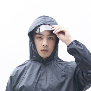 Chaqueta Impermeable Negra Premium con Capucha para Hombre, Abrigo Largo con Tiras Reflectantes de Seguridad, Ropa de Lluvia, Ropa de Trabajo para Exteriores, Cortavientos, Nueva - Product Image 2