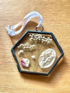 Cadre d'herbier personnalisé en verre et métal, support transparent pour spécimens de fleurs pressées, cadre photo suspendu, décoration - Product Image 1