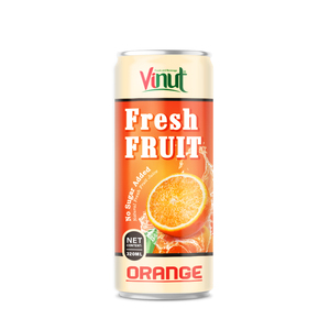 Fresh Orange Juice Drink Aluminum Can 320ml No Added Sugar NFC VINUT Made in Vietnam For Wholesale Importer Distributor - Product Image 1