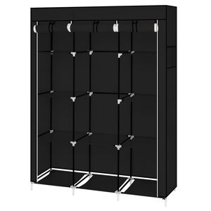 Armadio Portatile in Plastica da 67 Pollici con 10 Ripiani, Montaggio Rapido e Semplice, Nero, RT-Extra Spazio per Borse - Product Image 4