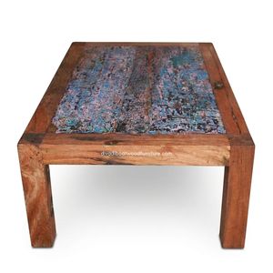Durable Wood Rustic <b>Coffee</b> <b>Table</b> Handcrafted Minimalist Vintage Industrial Living Room Furniture Reclaimed Boat Wood - Product Image 3