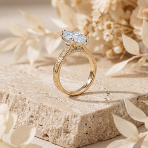 Bague de Fiançailles Personnalisée en Or 14 carats avec Diamant Taillé Marquise de 2,50 carats, Style Vintage Gravé, Bague de Promesse, Bague Tendance - Product Image 6