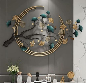 Décoration Murale Élégante en Métal Acier Inoxydable Gravé Motif Feuille Style Art Déco – Nouveauté Vente en Gros pour Salon et Chambre à Coucher - Product Image 5