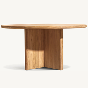 <b>Round</b> Solid Teak Wood Dining <b>Table</b> Modern Design Weather Resistant Durable & Strong for Hotel Outdoor Use - Product Image 3