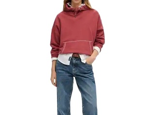 Sudadera con capucha de manga larga de moda para mujer con bolsillo de canguro, sudaderas con capucha personalizadas para mujer, ajuste cómodo de secado rápido - Product Image 5