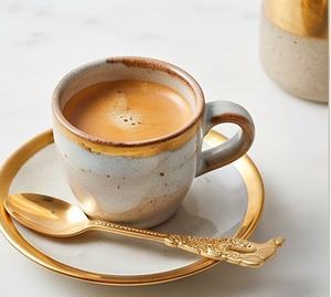 Juego de cucharas de té vintage chapadas en oro, mango largo, pulido espejo, cuchara de servir de metal duradero para uso en utensilios de cocina. - Product Image 4