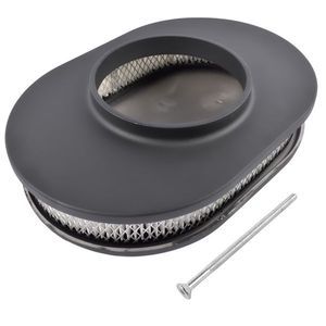 Filtro Aria Ovale Nero da 12 Pollici in Alluminio con Elemento Completamente Alettato, Adatto per Carburatori a 4 Corpi SBC Classic Chevy, Ford, Mopar e Carburatori da 5 1/8 Pollici - Product Image 5